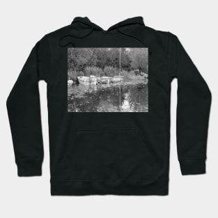 Boats moored at Barton Turf, Norfolk Broads Hoodie